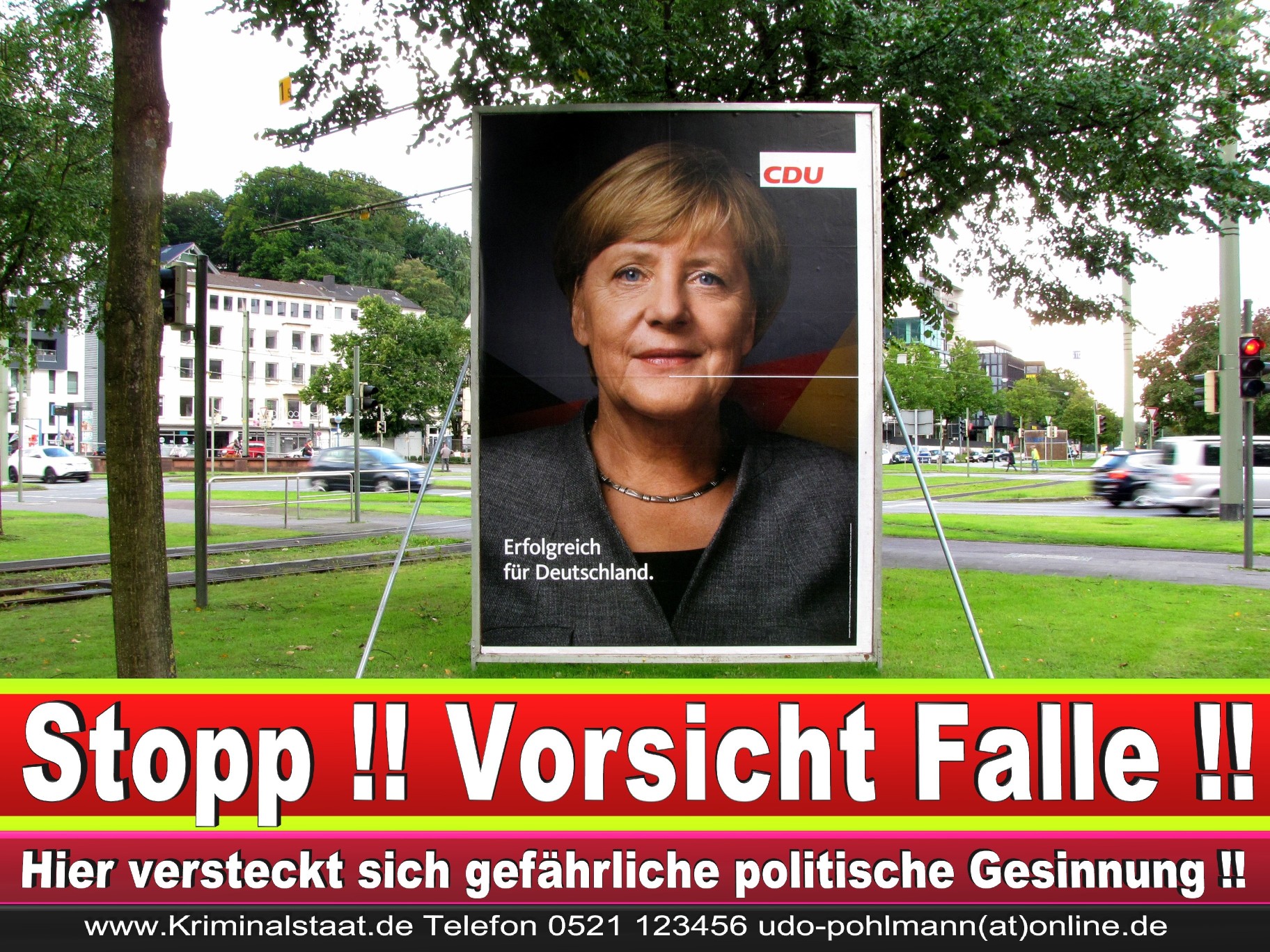 Angela Merkel Wahlplakat Wahlwerbung Bielefeld Volksverhetzung Durch Religion 3