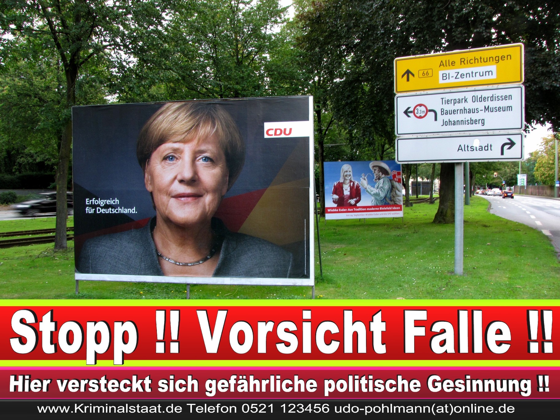 Angela Merkel Wahlplakat Wahlwerbung Bielefeld Volksverhetzung Durch Religion 4