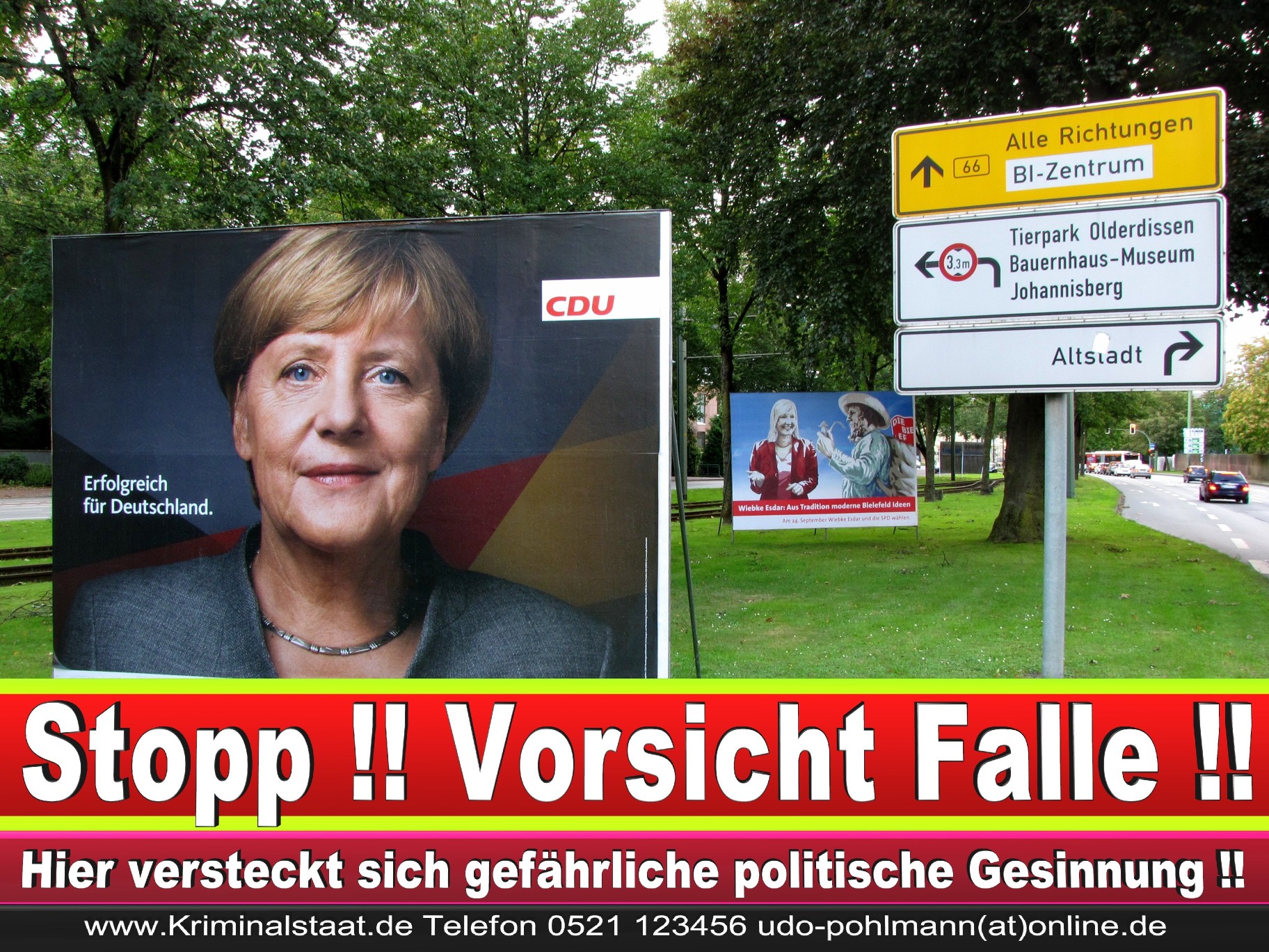 Angela Merkel Wahlplakat Wahlwerbung Bielefeld Volksverhetzung Durch Religion 5