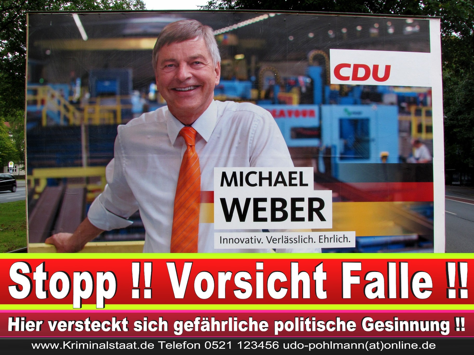 Michael Weber CDU Wahlplakat Wahlwerbung Bielefeld Volksverhetzung Durch Religion 1