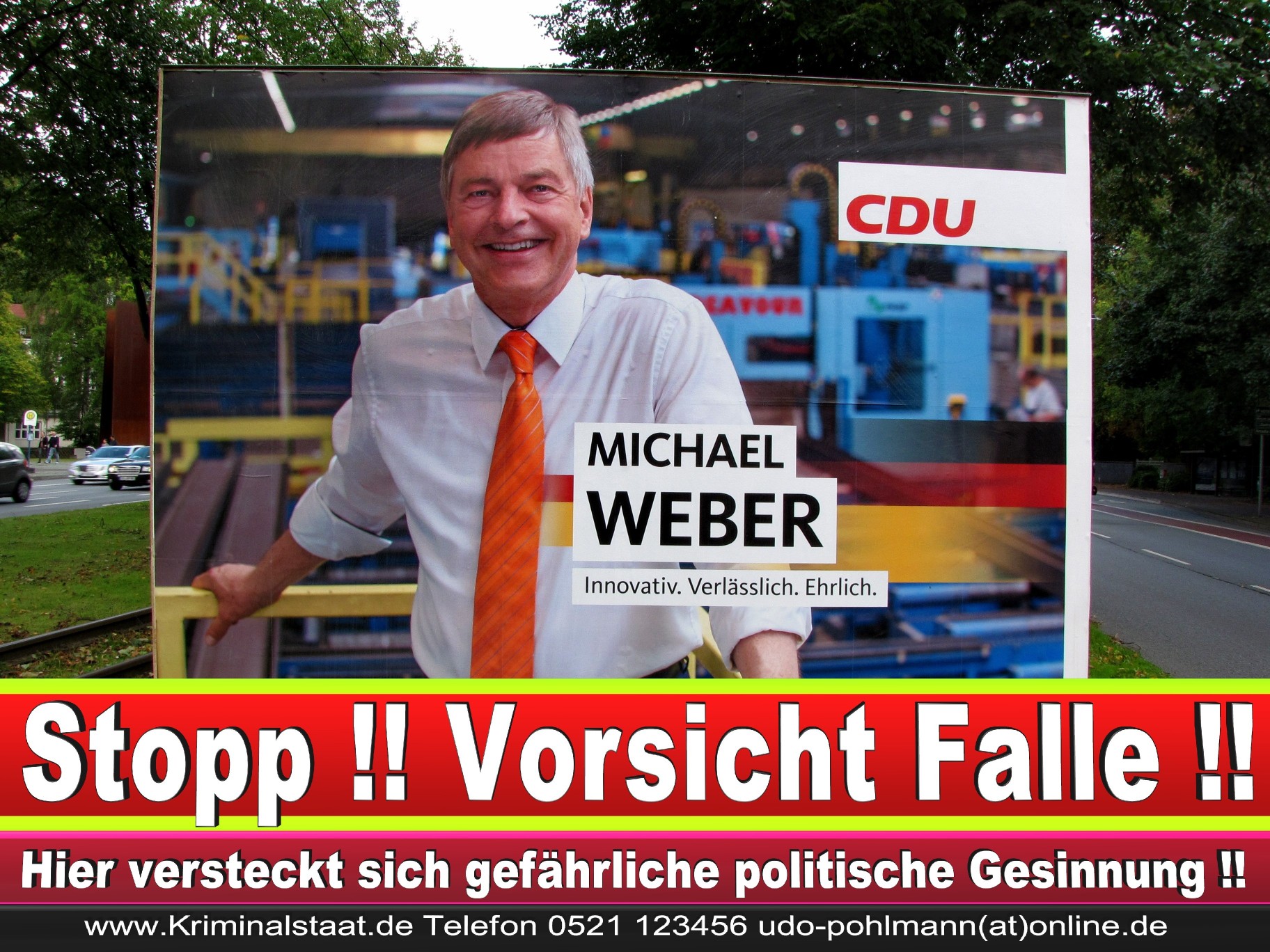 Michael Weber CDU Wahlplakat Wahlwerbung Bielefeld Volksverhetzung Durch Religion 2