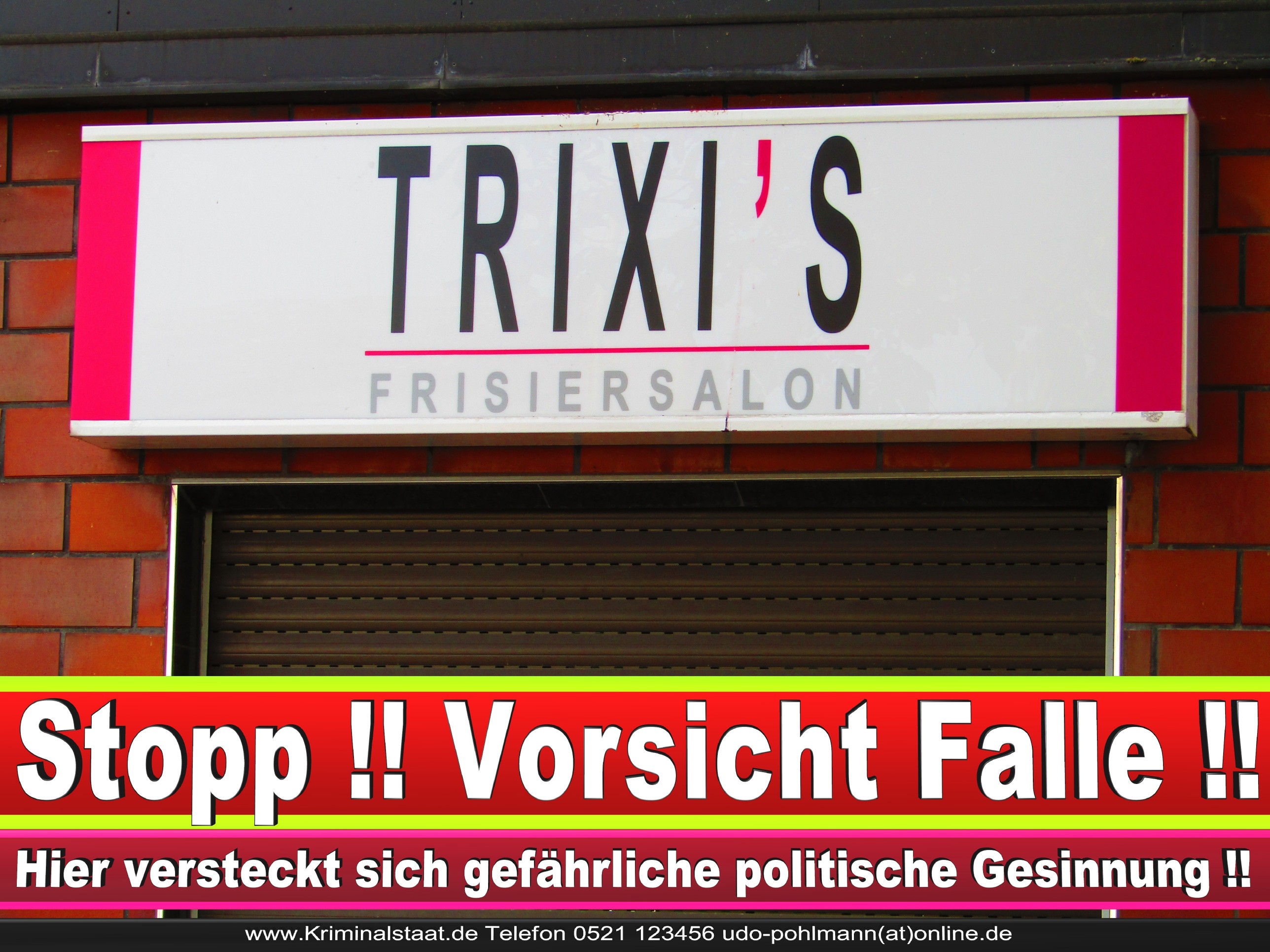 PATRICIA WEHMEYER TRIXI CDU BIELEFELD HAIRSALON FRISEUR 13 LANDTAGSWAHL BUNDESTAGSWAHL BÜRGERMEISTERWAHL