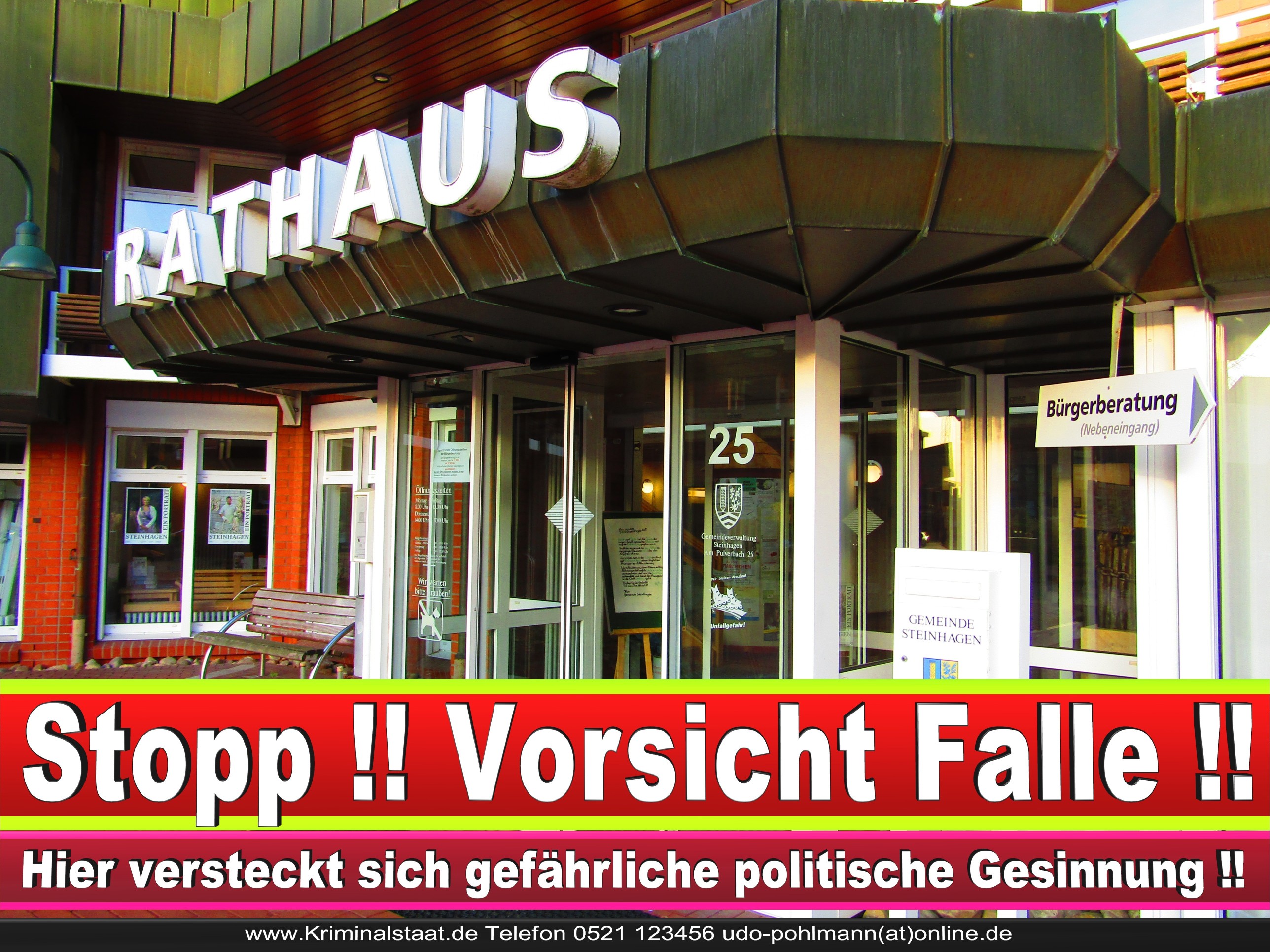 Rathaus Steinhagen CDU SPD FDP Ortsverband CDU Bürgerbüro CDU SPD Korruption Polizei Bürgermeister Karte Telefonbuch NRW OWL (13)