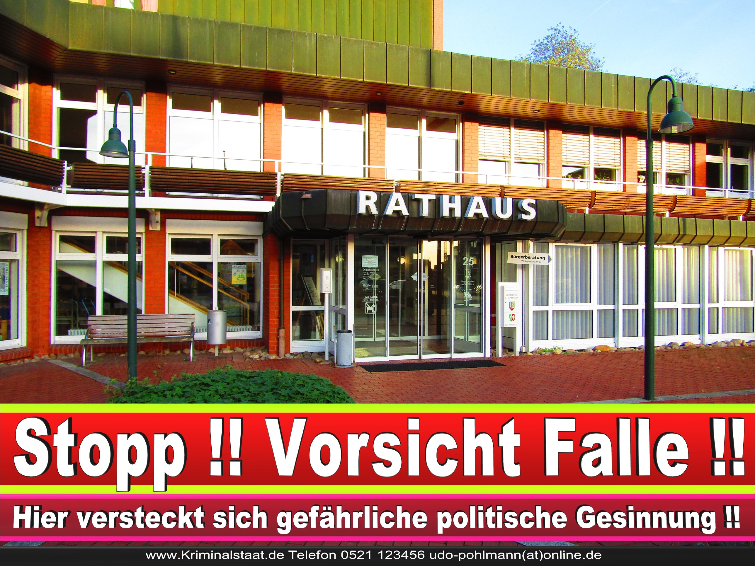 Rathaus Steinhagen CDU SPD FDP Ortsverband CDU Bürgerbüro CDU SPD Korruption Polizei Bürgermeister Karte Telefonbuch NRW OWL (17)